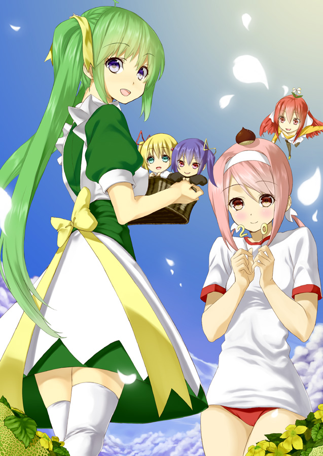 melon-chan, lemon-chan, black lemon-chan, maron-chan, and shouko-san (melonbooks and 1 more) drawn by unowen