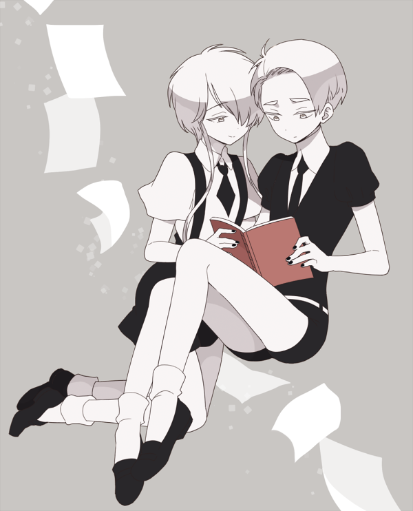 cairngorm and ghost quartz (houseki no kuni) drawn by nao_(necomugi)