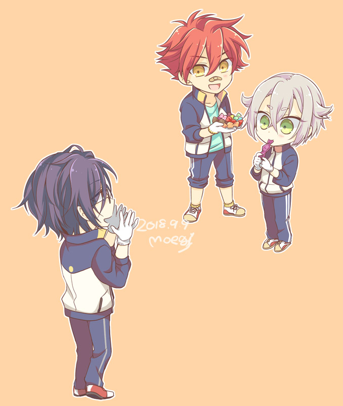 hotarumaru, aizen kunitoshi, and akashi kuniyuki (touken ranbu) drawn by moegi_(honey_122)