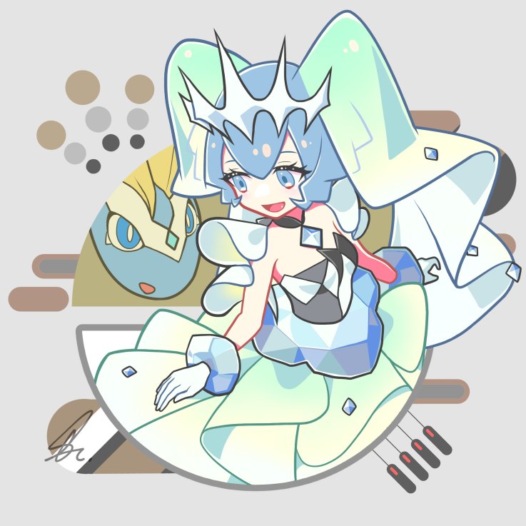 hatsune miku, aurorus, and rock miku (pokemon and 2 more) drawn by saihate_(d3)