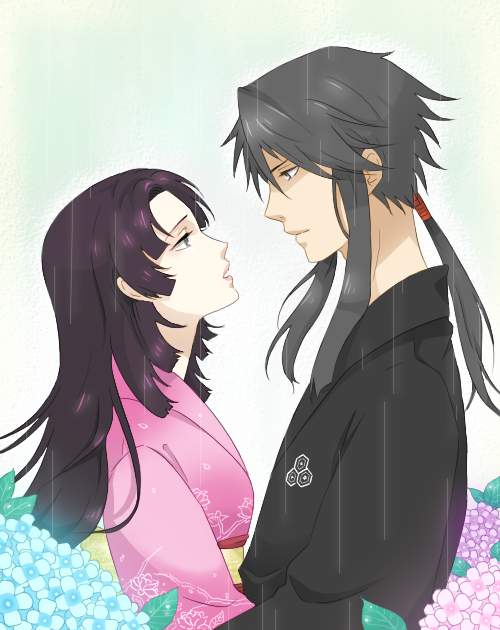 oichi and azai nagamasa (sengoku basara) drawn by pakkaane