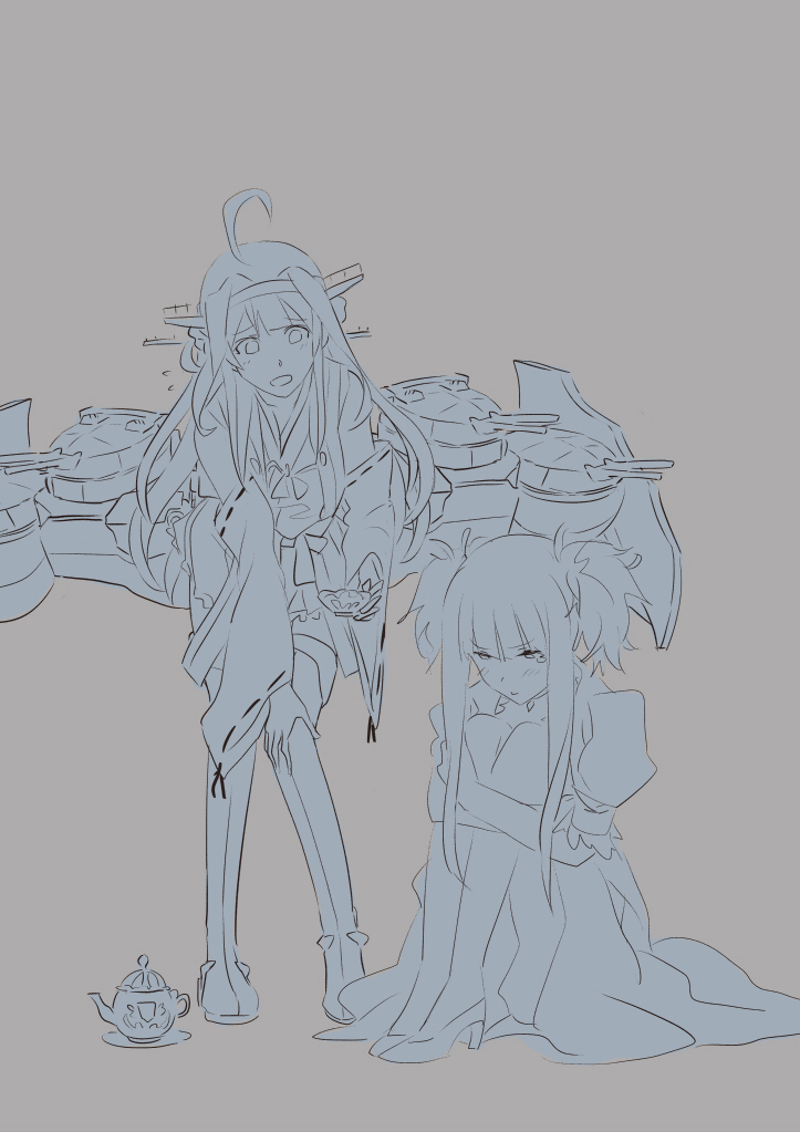 kongou kai ni and kongou (kantai collection and 1 more) drawn by ningen_(ningen96)