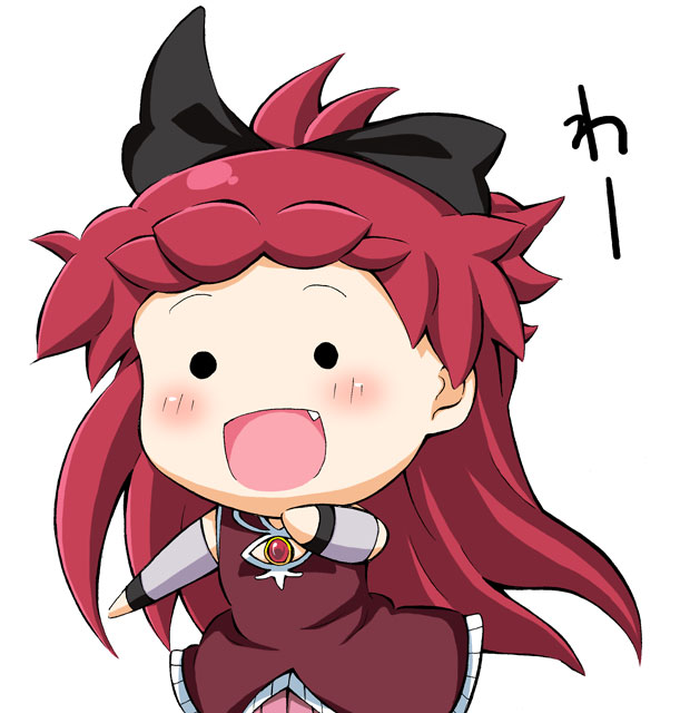 sakura kyoko and mini-ikamusume (mahou shoujo madoka magica and 1 more) drawn by k_hiro