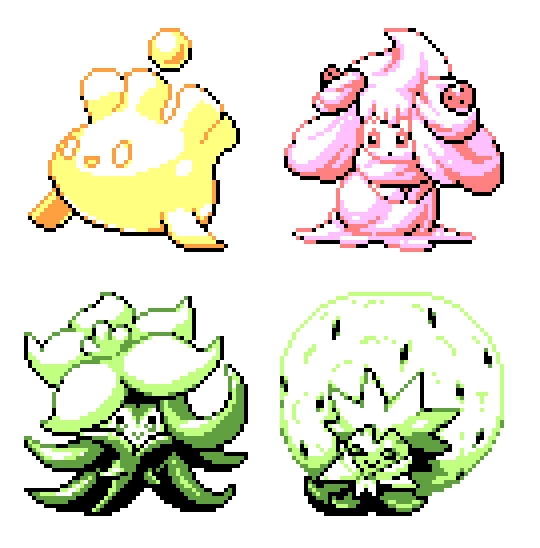 alcremie, milcery, eldegoss, and gossifleur (pokemon and 1 more) drawn by pat_attackerman