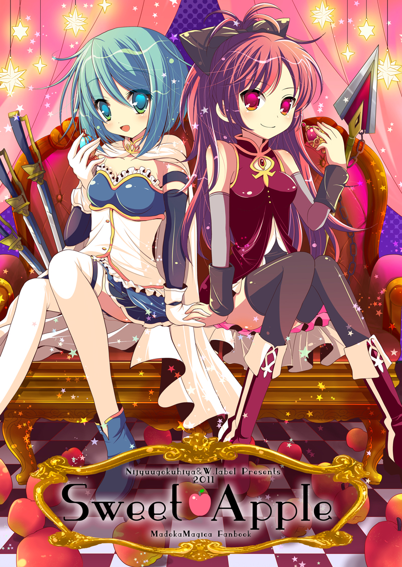 miki sayaka and sakura kyoko (mahou shoujo madoka magica) drawn by shiwasu_horio and wasabi_(sekai)