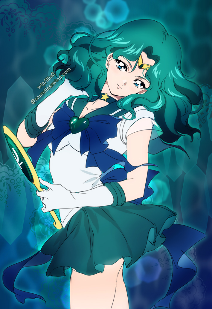 kaiou michiru, sailor neptune, and super sailor neptune (bishoujo senshi sailor moon) drawn by kaze-hime