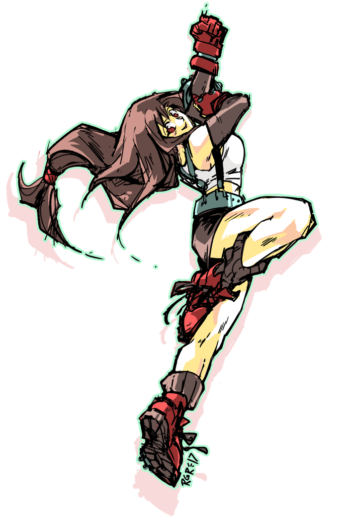 tifa lockhart (final fantasy and 1 more) drawn by soapoverflow