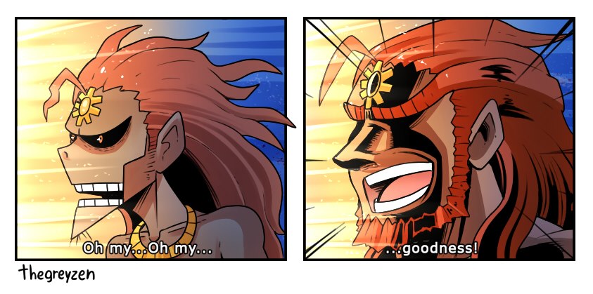 ganondorf, all might, yagi toshinori, and rehydrated ganondorf (boku no hero academia and 2 more) drawn by thegreyzen