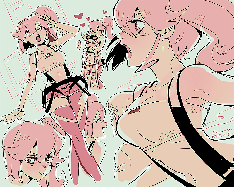 aina ardebit, lucia fex, and heris ardebit (promare) drawn by souno_kazuki