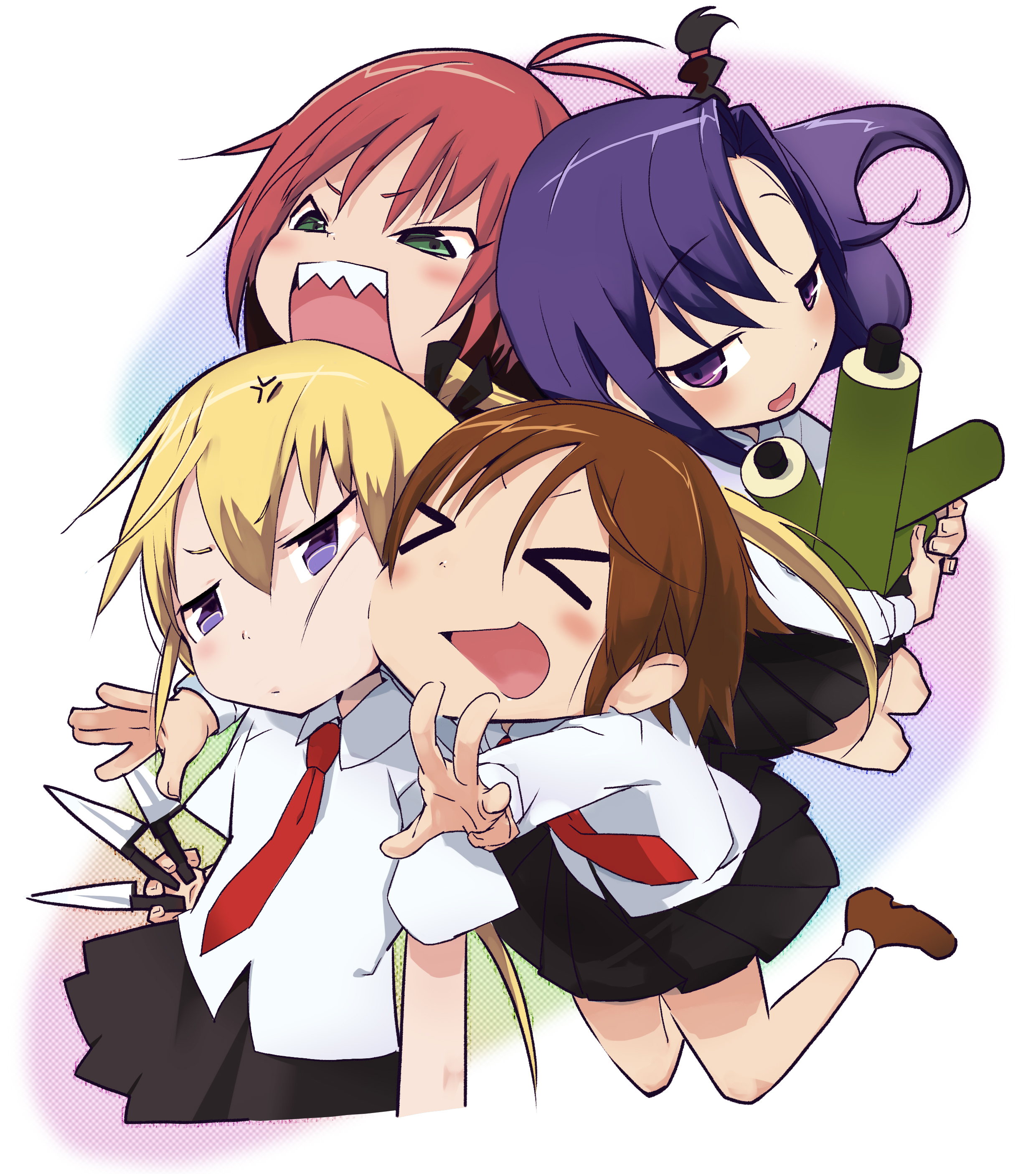 Sonya Oribe Yasuna Goshiki Agiri And Unused Character Kill Me Baby Drawn By Totopatosatou Danbooru