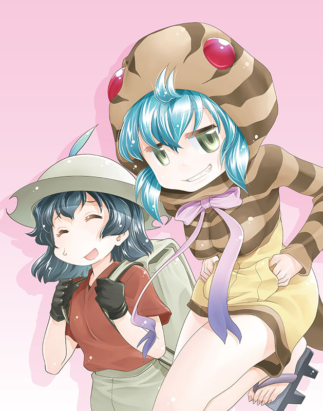 kaban and tsuchinoko (kemono friends) drawn by mizuki_hitoshi