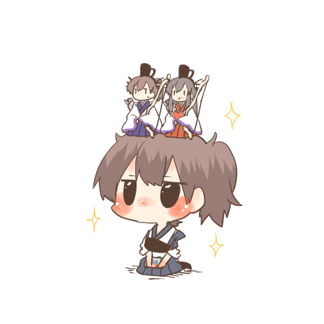 kaga and akagi (kantai collection) drawn by rebecca_(keinelove)