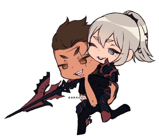gladiolus amicitia and aranea highwind (final fantasy and 1 more) drawn by baraowl