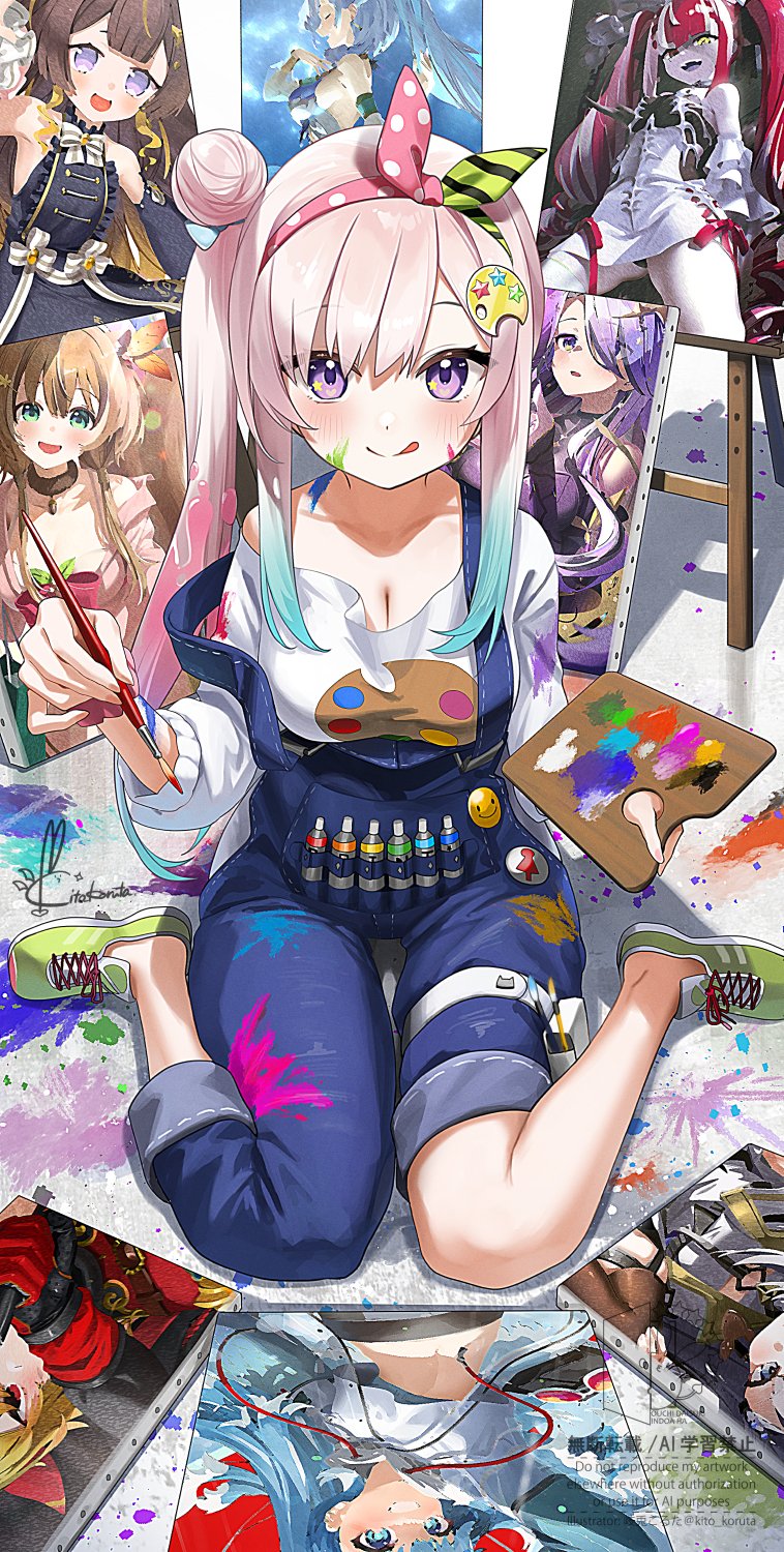 kureiji ollie, moona hoshinova, pavolia reine, kaela kovalskia, ayunda risu, and 4 more (hololive and 1 more) drawn by kito_koruta and koruta_(nekoimo)