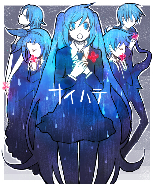 hatsune miku, kagamine rin, kagamine len, kaito, and meiko (vocaloid and 1 more) drawn by 7:24