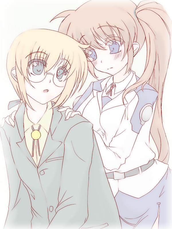 takamachi nanoha and yuuno scrya (lyrical nanoha and 1 more) drawn by frapowa