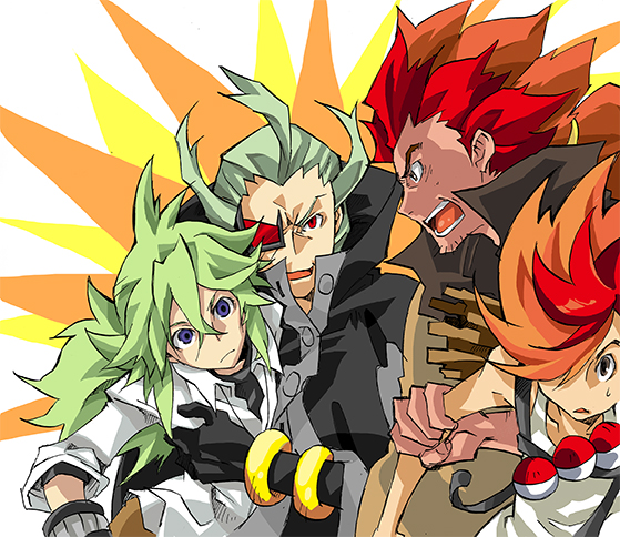 n, ghetsis, alder, and benga (pokemon and 1 more) drawn by yoko_(inuchan)