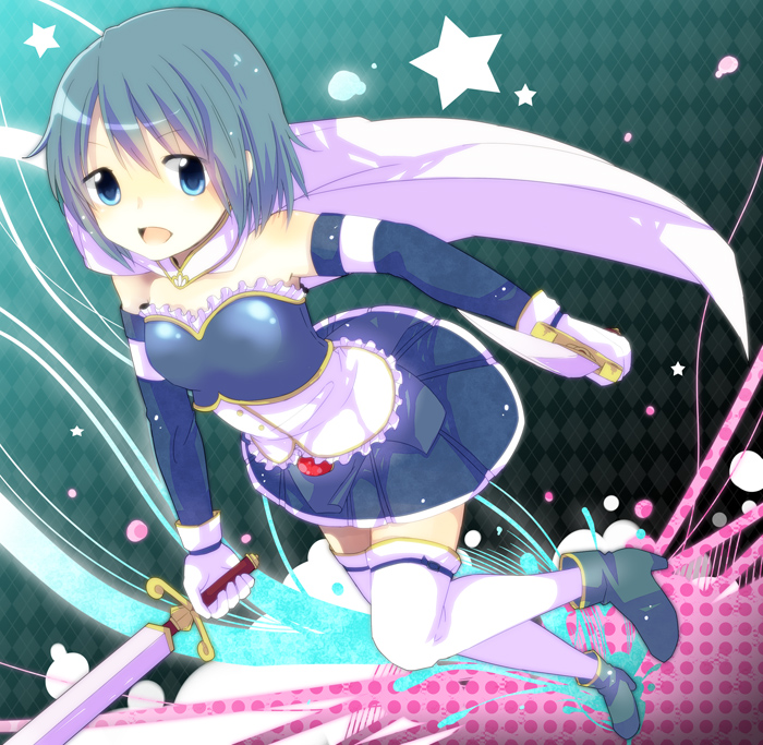 miki sayaka (mahou shoujo madoka magica) drawn by one_star