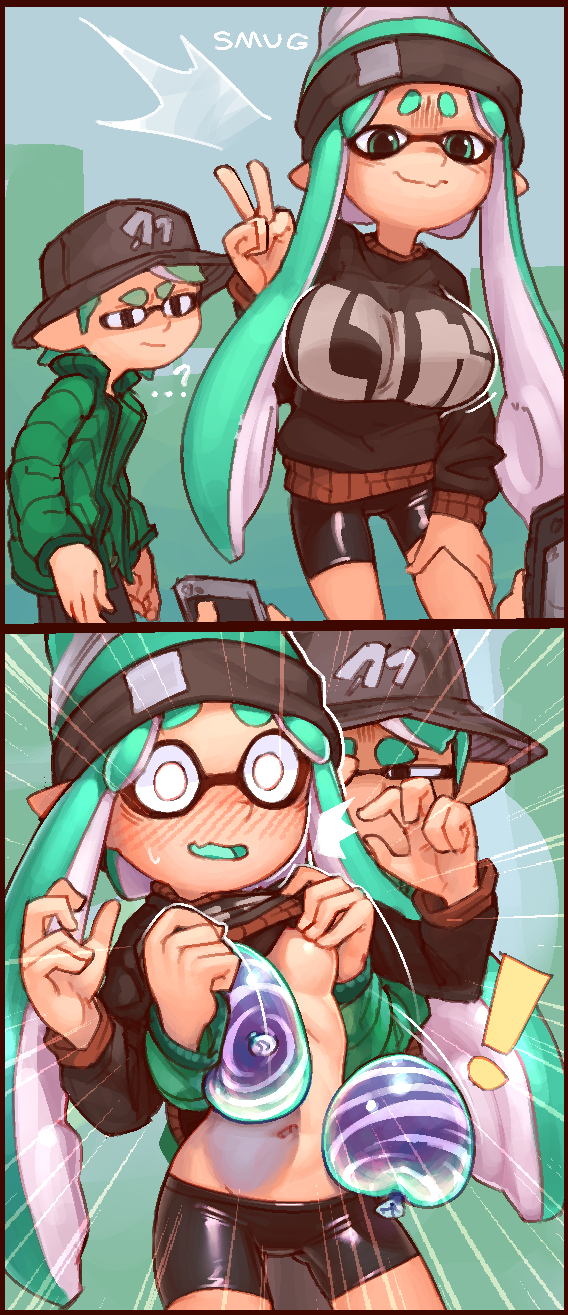 inkling player character, inkling girl, and inkling boy (splatoon) drawn by wamudraws