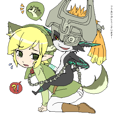 link, midna, and toon link (the legend of zelda and 1 more) drawn by teru_suzu