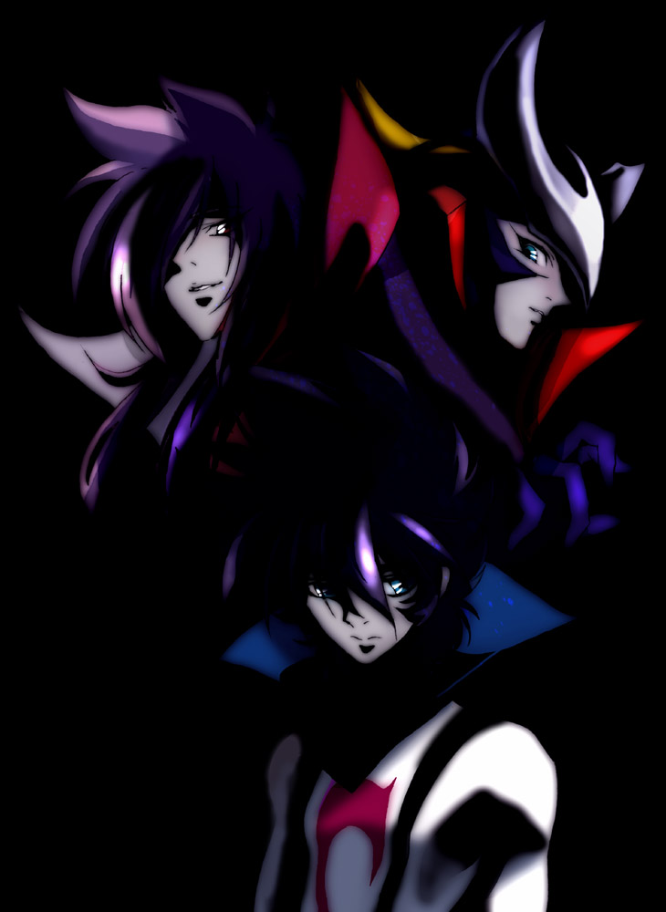 casshern, dio, and leda (casshern and 1 more) drawn by akira-riku