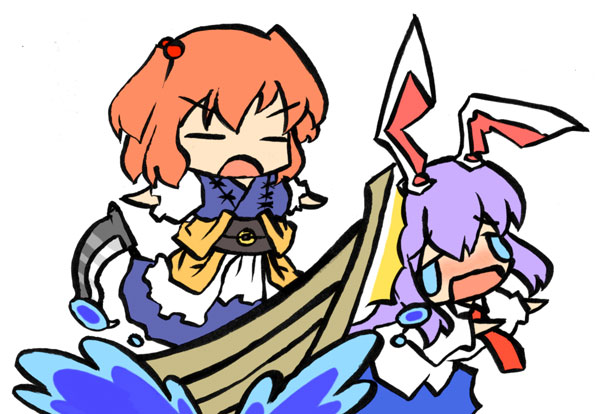 reisen udongein inaba and onozuka komachi (touhou) drawn by harada_(sansei_rain)
