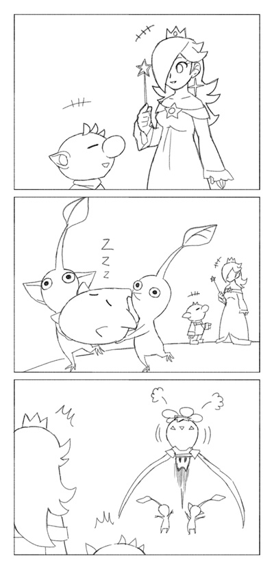 rosalina, red pikmin, olimar, luma, and yellow pikmin (mario and 2 more) drawn by naru_(wish_field)