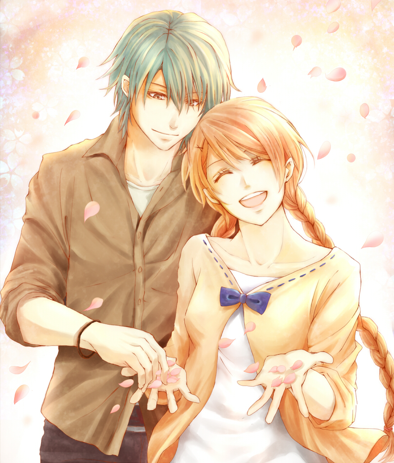 echizen ryooma and ryuuzaki sakuno (tennis no ouji-sama) drawn by jijiji0112