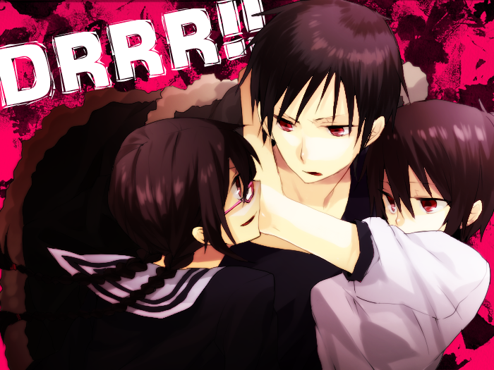 orihara izaya, orihara mairu, and orihara kururi (durarara!!) drawn by abaraya