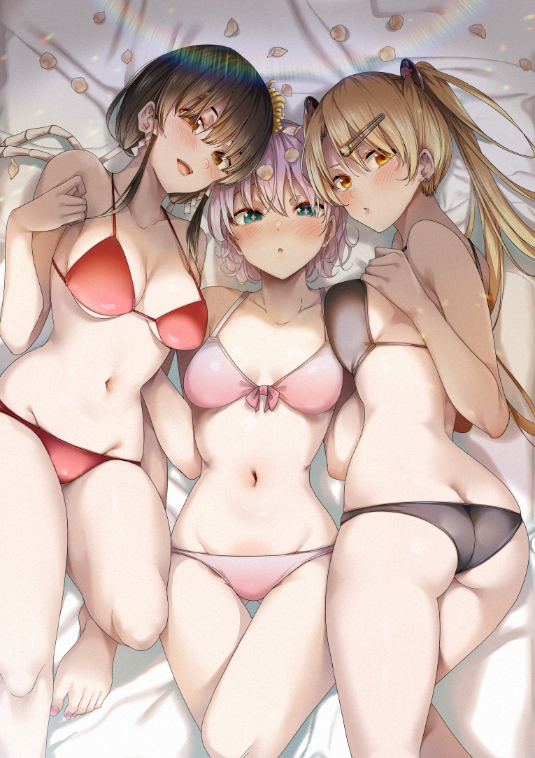 kamishiro hina, gekka, and harutsubaki (sakigake no hanamiko) drawn by ryouma_(galley)