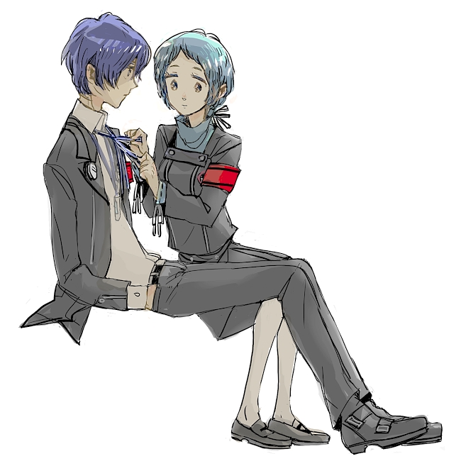 yuuki makoto and yamagishi fuuka (persona and 1 more) drawn by sutei_(giru)