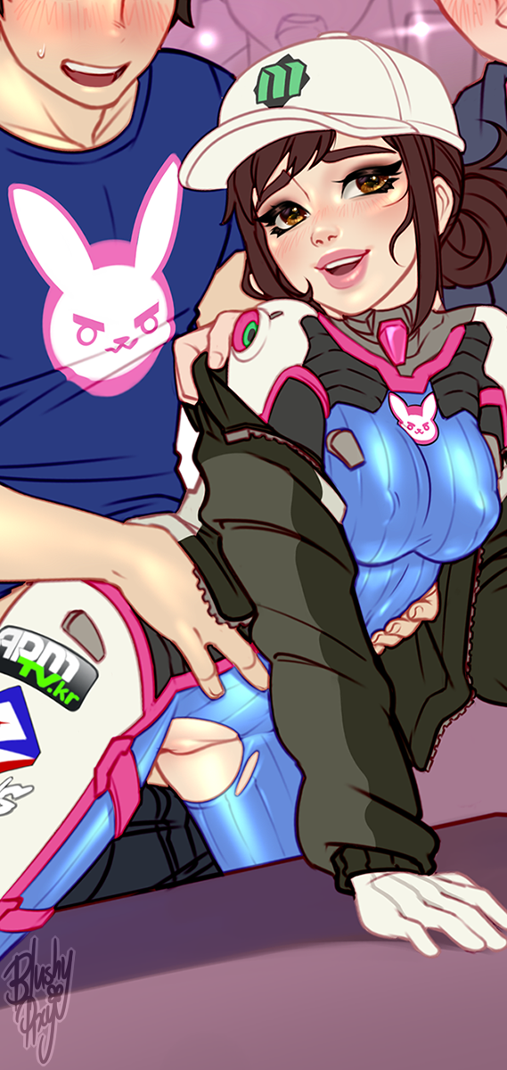 d.va and shooting star d.va (overwatch) drawn by blushyspicy