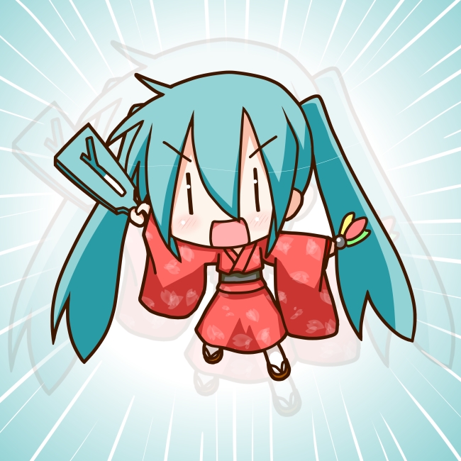 hatsune miku and chibi miku (vocaloid) drawn by minami_(colorful_palette)