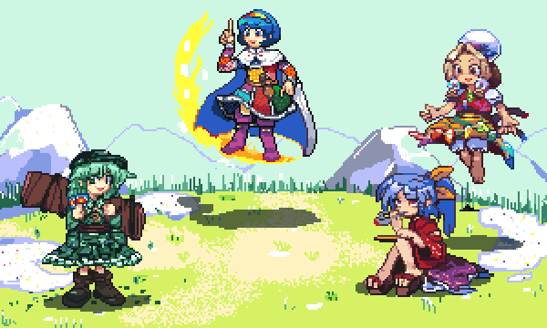kudamaki tsukasa, tenkyuu chimata, yamashiro takane, komakusa sannyo, tamatsukuri misumaru, and 1 more (touhou and 1 more) drawn by captain_howdie