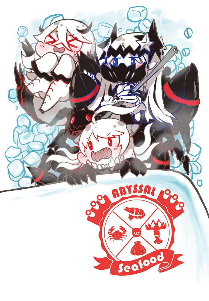 new battleship princess, new southern battleship princess, and abyssal mediterranean princess (kantai collection) drawn by hi_ye