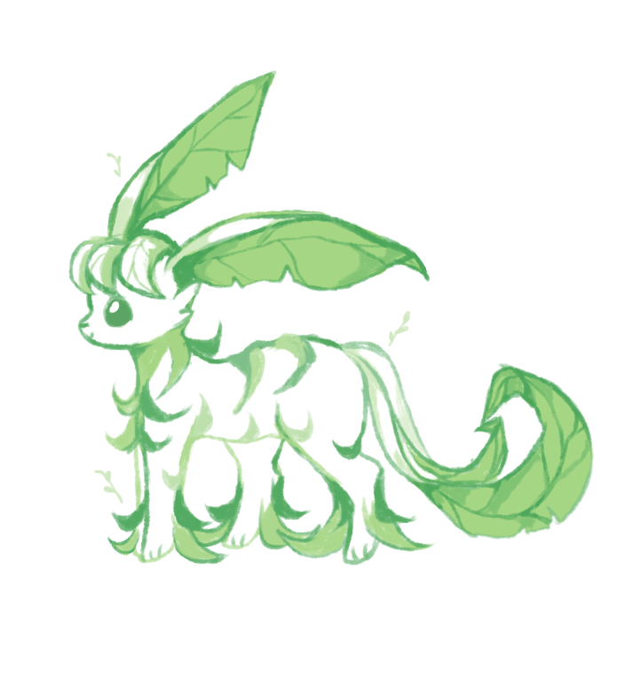 leafy (pokemon and 1 more) drawn by charamells