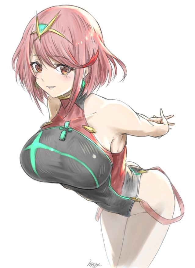 pyra (xenoblade chronicles and 1 more) drawn by mitsugu