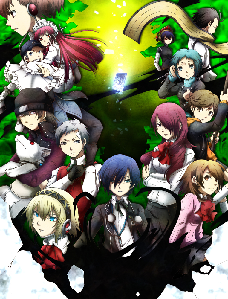 yuuki makoto, aigis, shiomi kotone, takeba yukari, kirijou mitsuru, and 9 more (persona and 2 more) drawn by juufuu&hiori