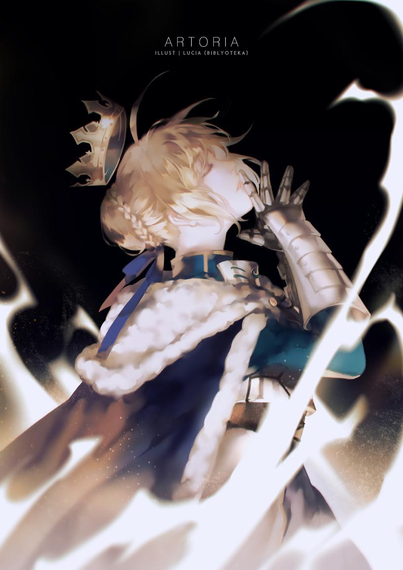 artoria pendragon and saber (fate and 1 more) drawn by lucia_(biblyoteka)