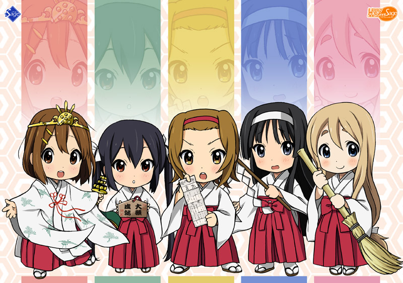 akiyama mio, nakano azusa, hirasawa yui, tainaka ritsu, and kotobuki tsumugi (k-on!) drawn by ryunnu