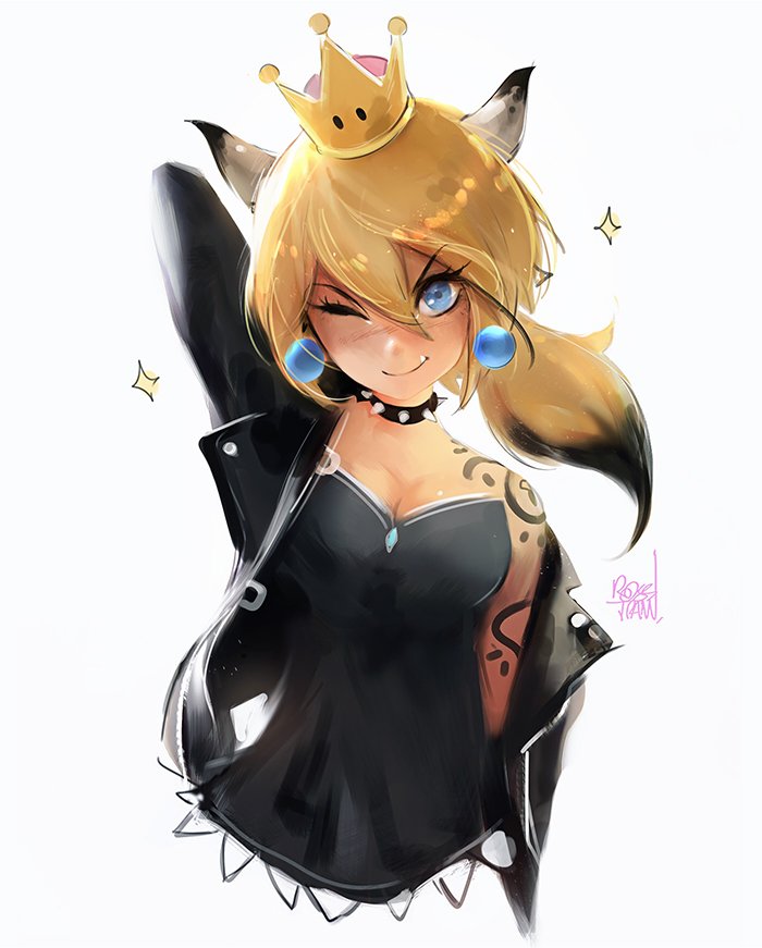 bowsette (mario and 1 more) drawn by ross_tran