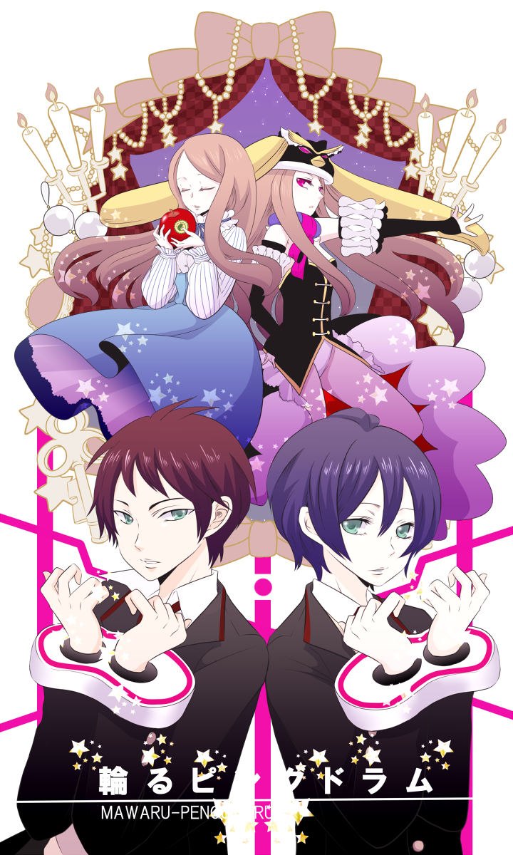 takakura himari, princess of the crystal, takakura shouma, and takakura kanba (mawaru penguindrum) drawn by cherish-228
