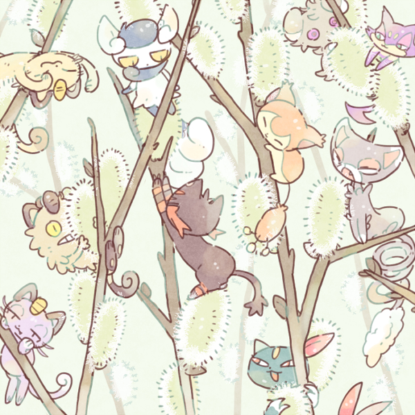 meowth, litten, skitty, sneasel, espurr, and 5 more (pokemon) drawn by katiko