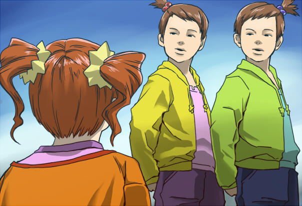 takatsuki yayoi, futami mami, and futami ami (idolmaster and 3 more) drawn by hujiya