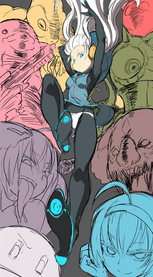 electro emilia and emile (original) drawn by ken_(koala)