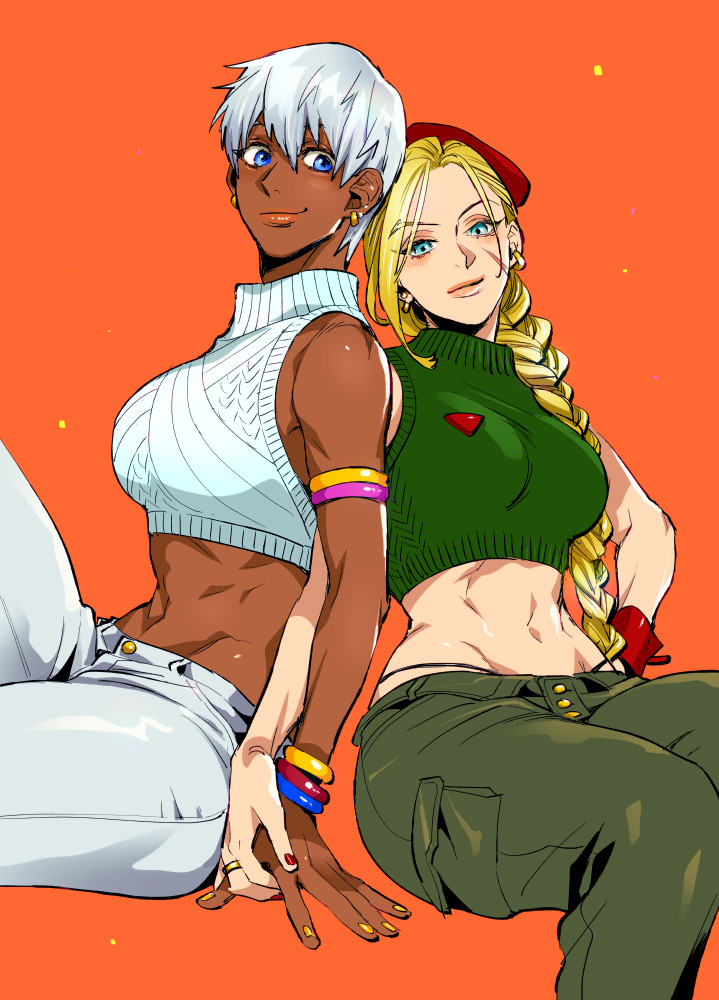 cammy white, elena, and streetwise cammy (street fighter and 1 more) drawn by saida_nika