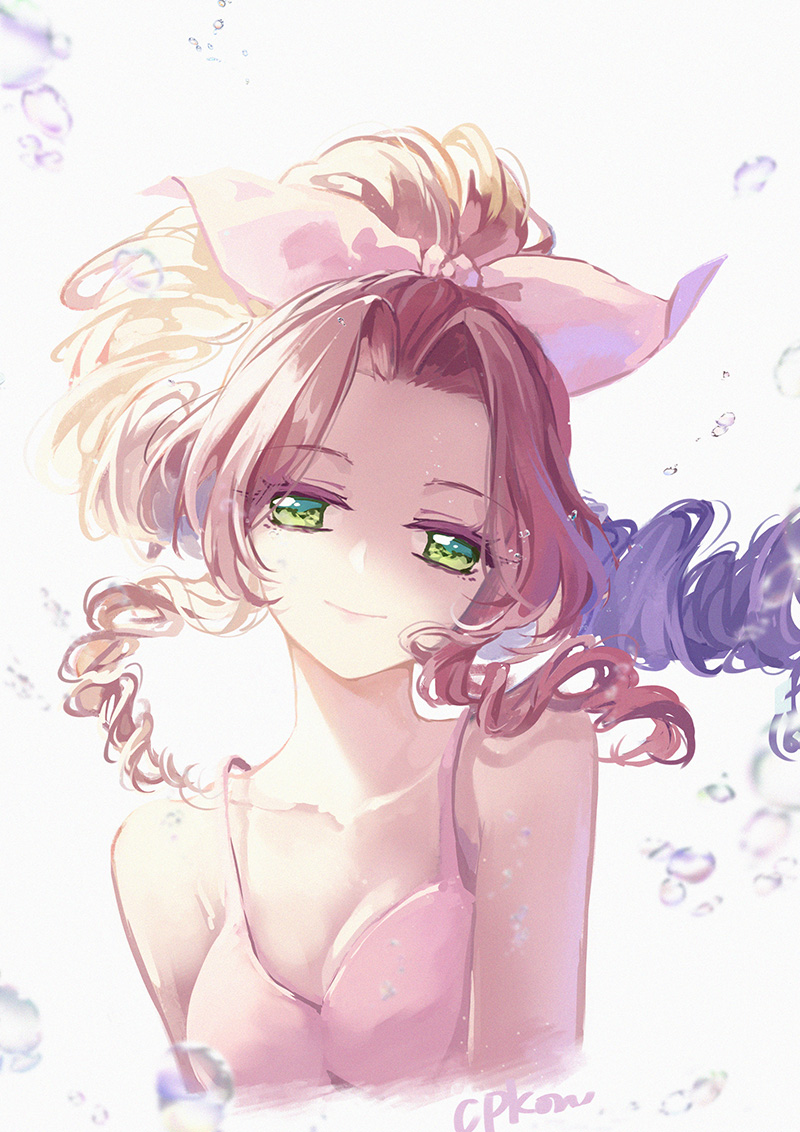 aerith gainsborough (final fantasy and 2 more) drawn by cat_princess