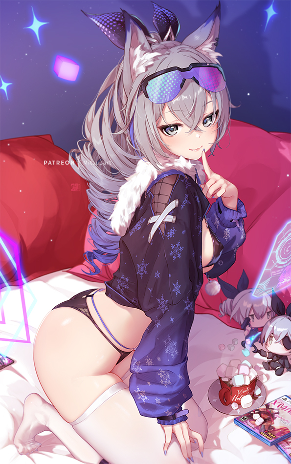 silver wolf (honkai and 1 more) drawn by mitsu_(mitsu_art)