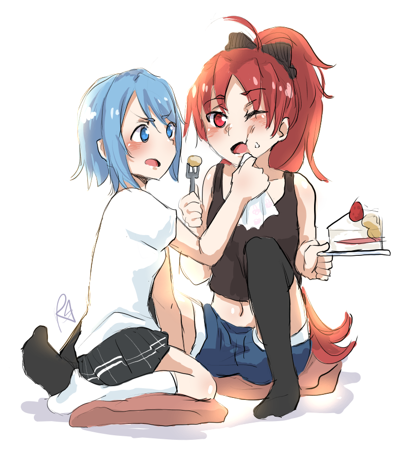 miki sayaka and sakura kyoko (mahou shoujo madoka magica) drawn by lokiyoe