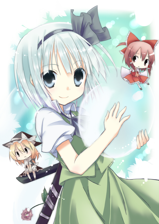 hakurei reimu, kirisame marisa, and konpaku youmu (touhou) drawn by tensousui
